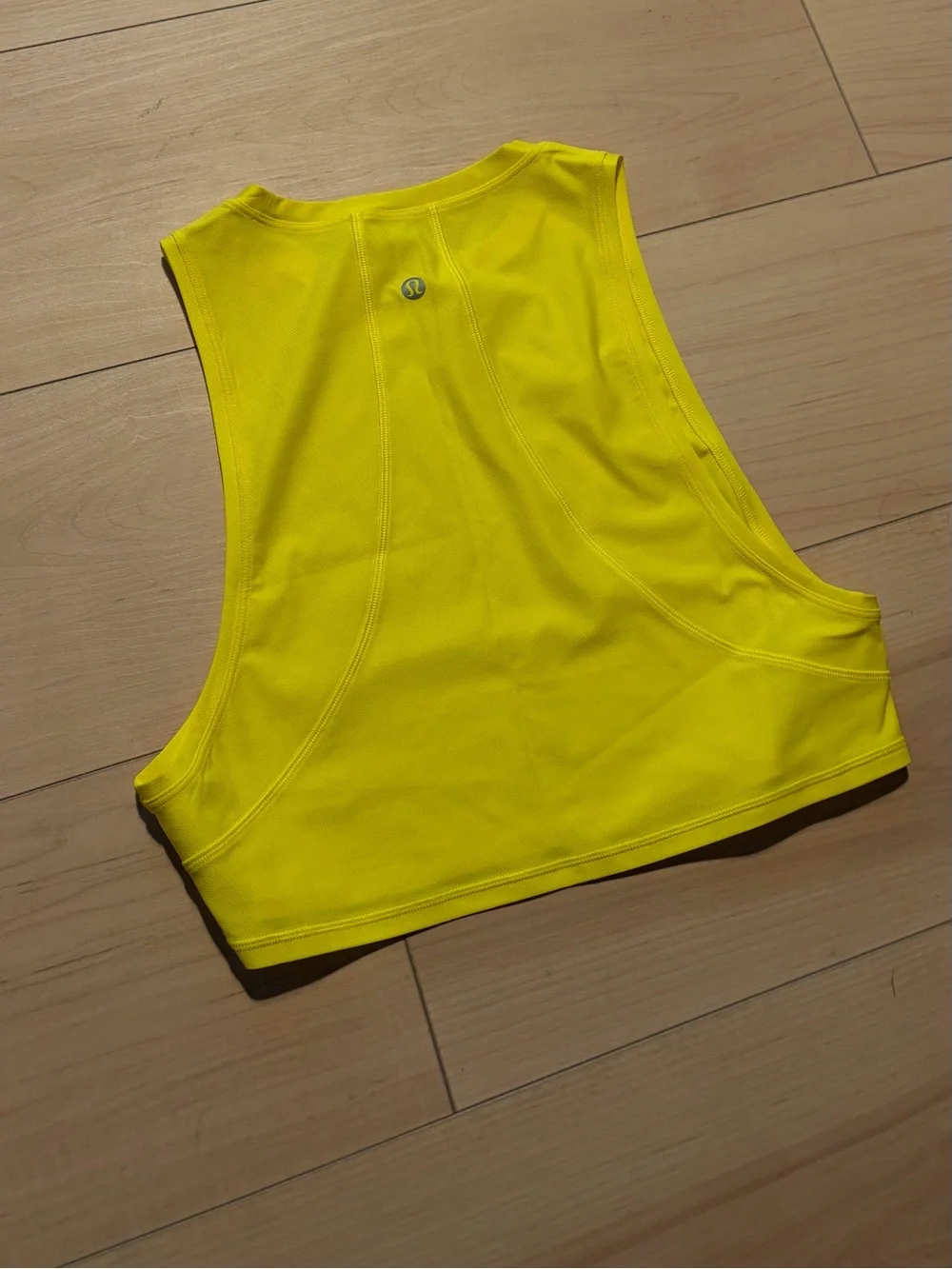 Lululemon Bright Yellow High-Neck Crop Tank Top